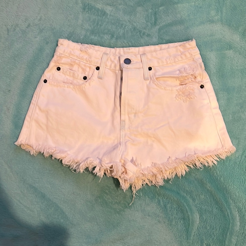 Pink denim shorts